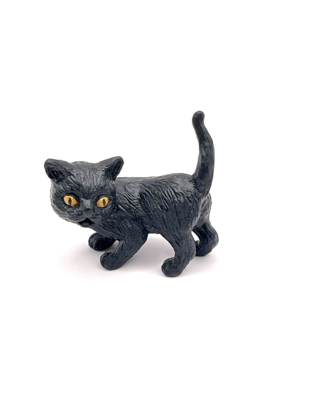 Mini Black Cat Figure – Toy Animal Figurine Halloween Dollhouse Collectible